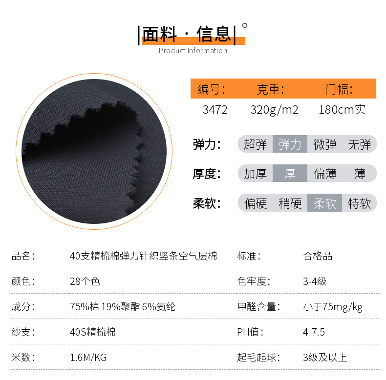 空气层棉现货面料信息